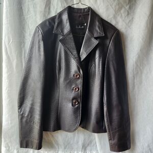 2 d m Leather Snakeskin Coat XL